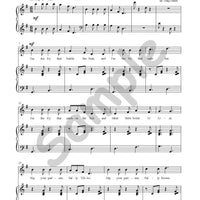 Sample page: The first page of the song "I'se the B'y". Unison - 2 part Choir with Piano sheet music