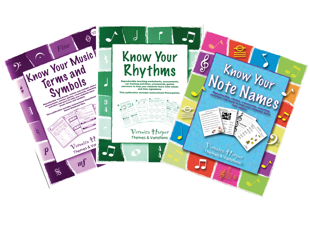 Know Your Note Names, Rhythms, Music Terms & Symbols Set
