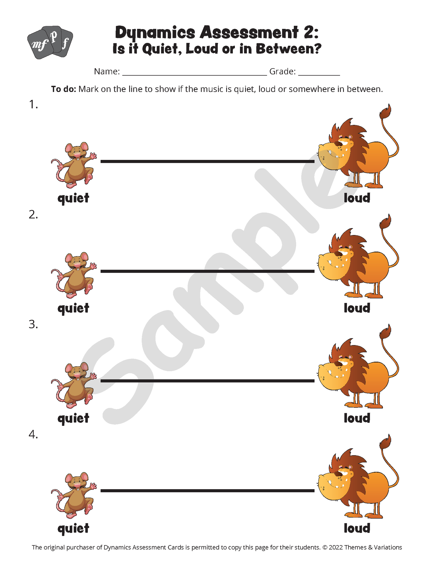 Dynamics Assessment Cards