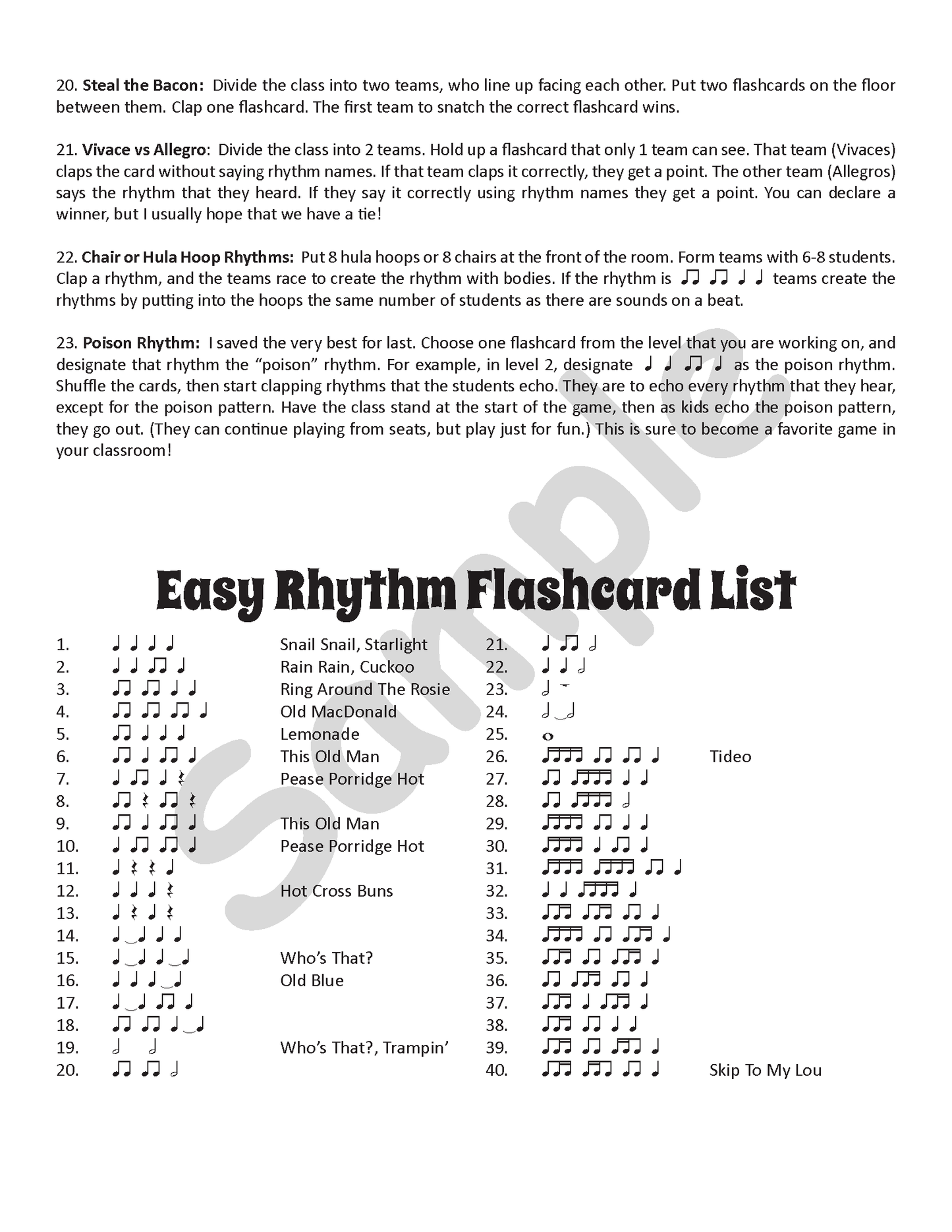 Easy Rhythm Flashcards