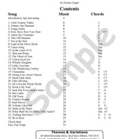 Sample page: The table of contents for Easy Ukulele Songs Student Book