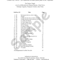 Sample page: The table of contents for J’apprends la flûte à bec/CD 2