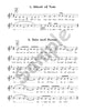 Sample page: The sheet music for the first two songs in Easy Guitar Songs Teacher's Guide
