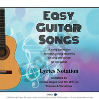 Sample slide: the cover for one of the many slide presentations available in Easy Guitar Songs Teacher's Guide