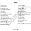 Sample slide: The index for the projectable PDF, listing all the songs