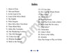 Sample slide: The index for the projectable PDF, listing all the songs