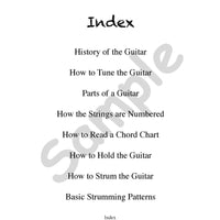 Sample slide: The index for History of the Guitar