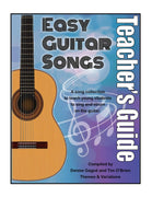 Book Cover: A purple and blue background with a guitar on the left side and music notes behind. Teacher's Guide is written vertically on the right