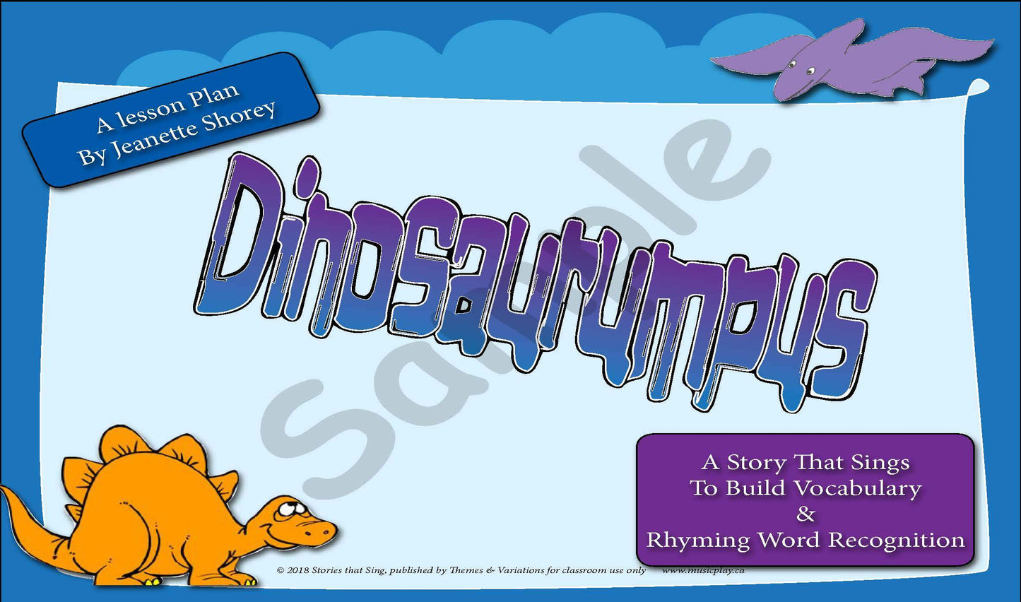 Sample slide: The cover of Dinosaurumpus