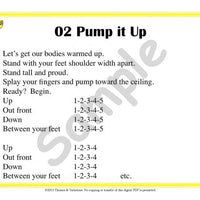 Sample slide: The warm-up Pump It Up