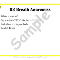 Sample slide: The warm-up Breath Awareness