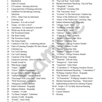 Sample page: The table of contents for Listening Resource Kit 2