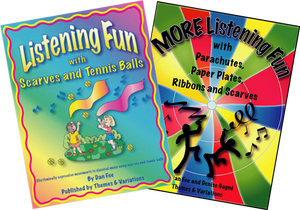 Book cover: The covers of Listening Fun and More Listening Fun, side by side