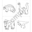 Sample page: Four pictures of dinosaurs to be cut out and used with the song "Ten Friendly Dinosaurs"