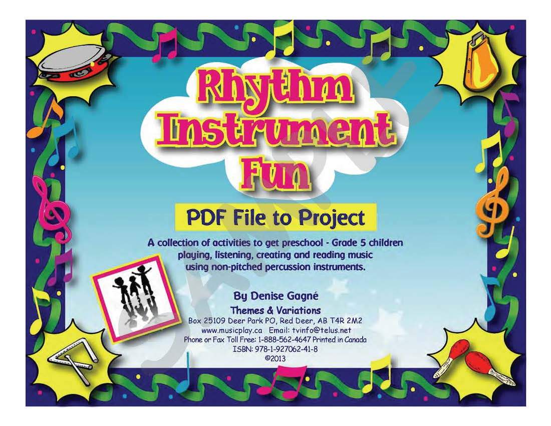 Sample slide: The cover of Rhythm Instrument Fun.