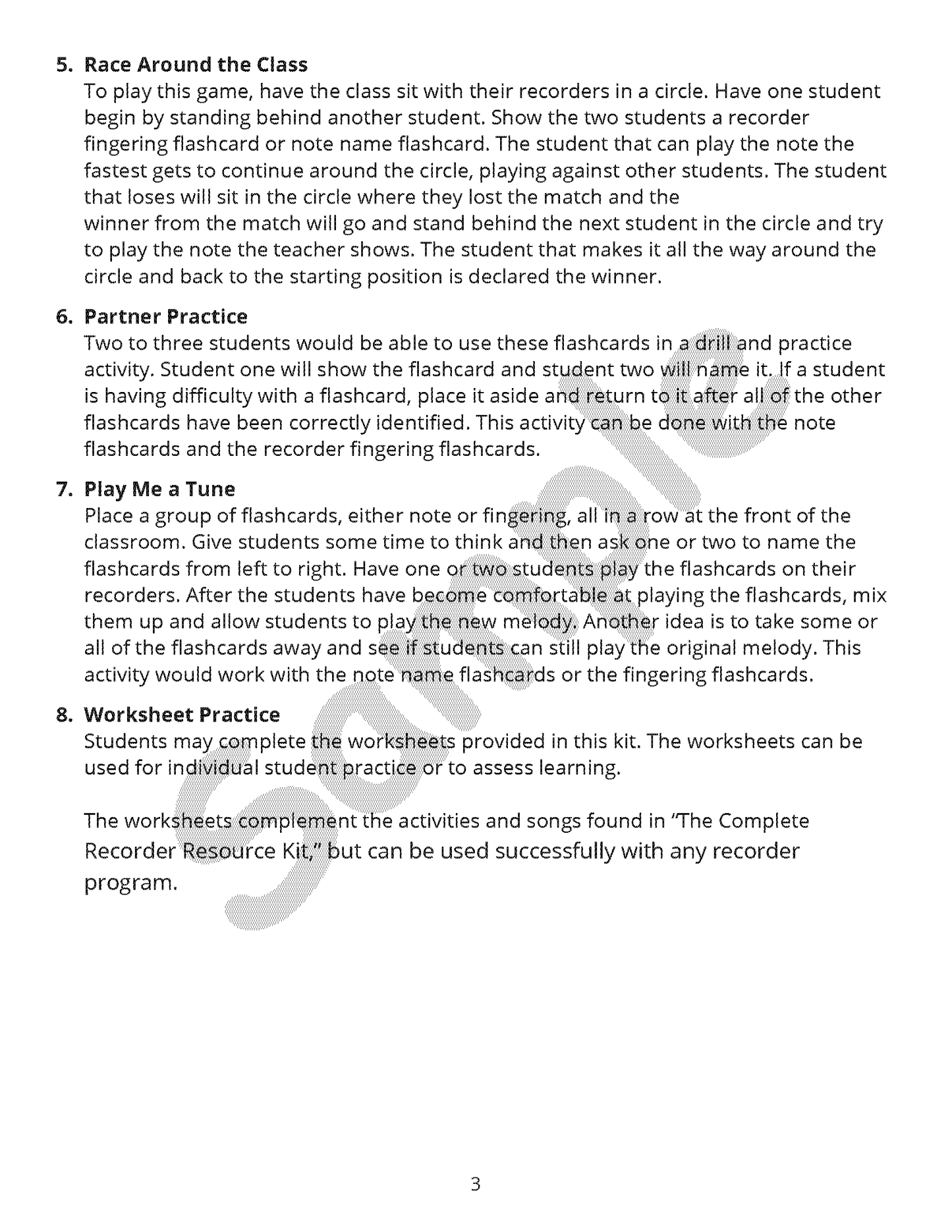 Recorder Fingering Posters