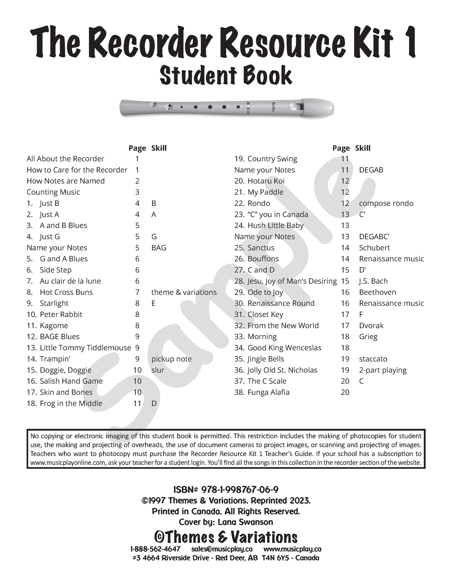 Recorder Resource Student Book 1 + Audio