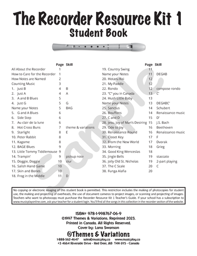 Recorder Resource Student Book 1 + Audio