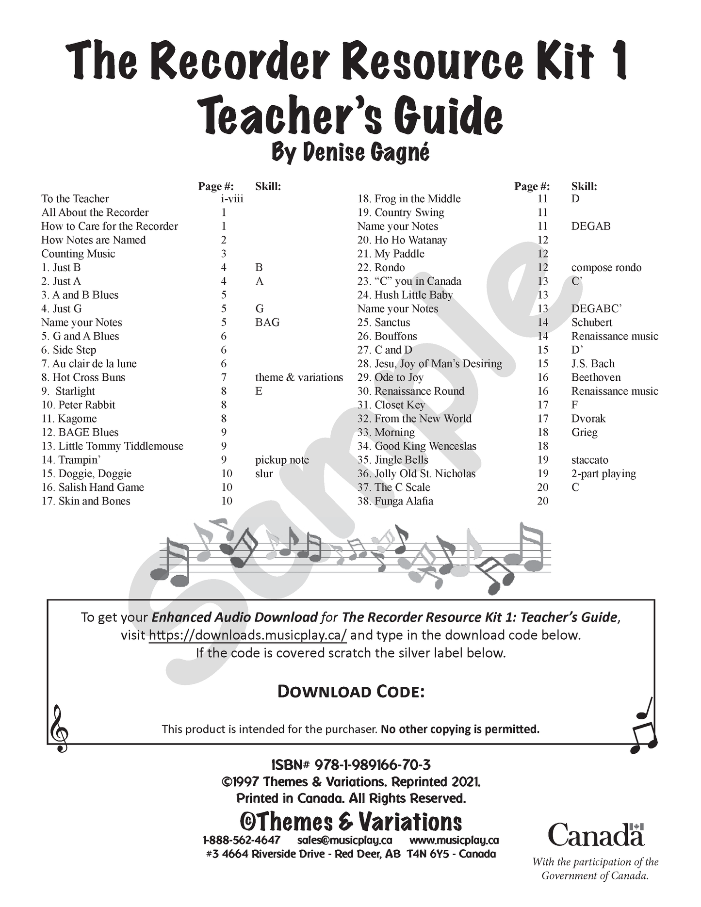 Recorder Resource Kit 1 Teacher Guide + Digital Resource