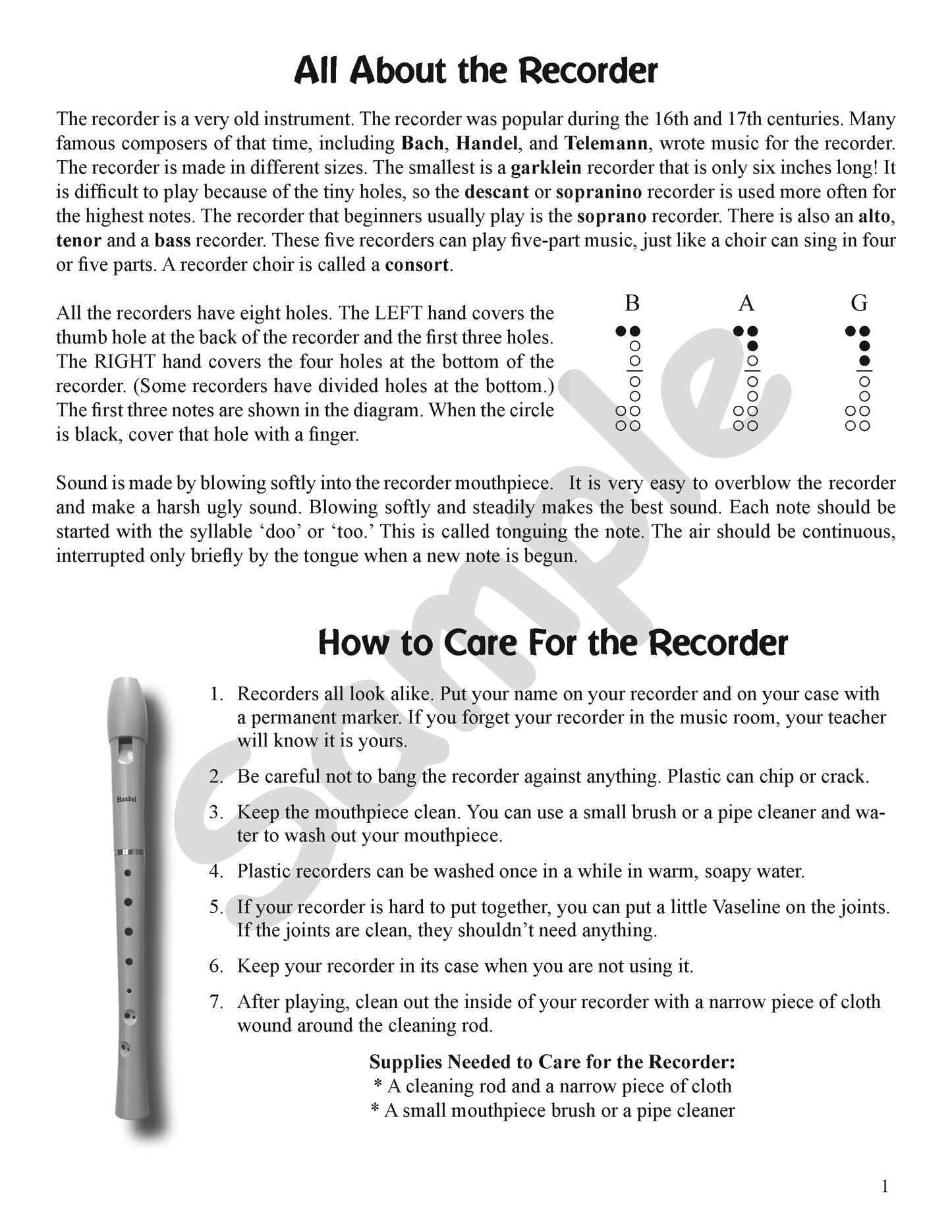 Recorder Resource Kit 1 Teacher Guide + Digital Resource