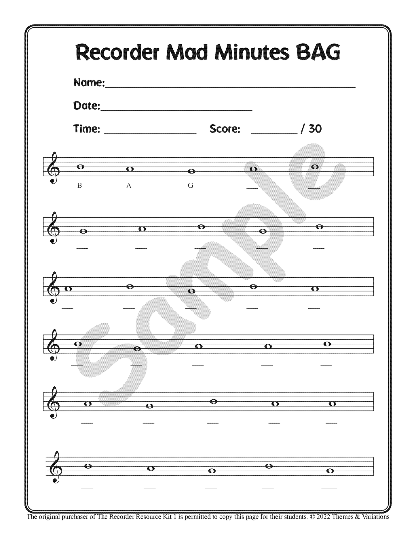 Recorder Resource Kit 1 Teacher Guide + Digital Resource