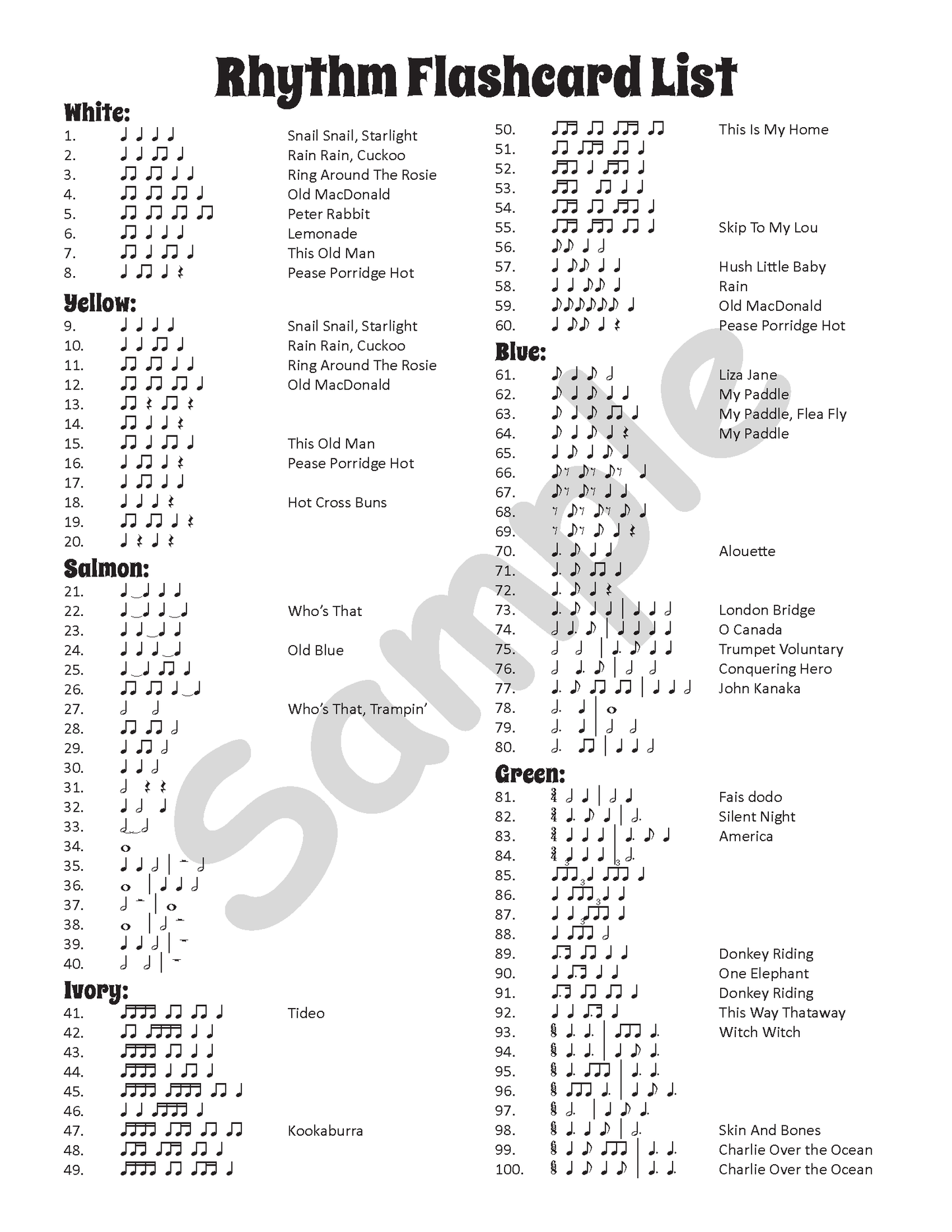 Rhythm Flashcards