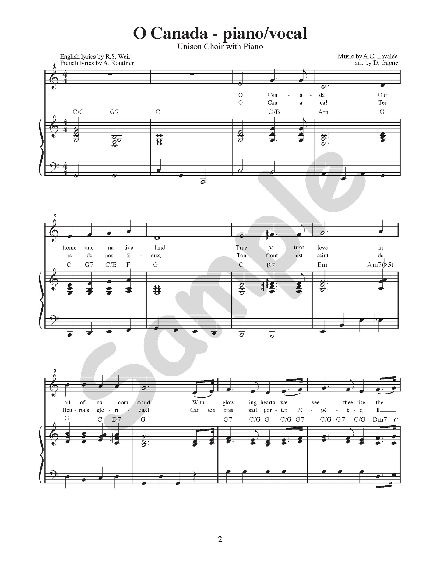 O Canada Single Song Kit Download