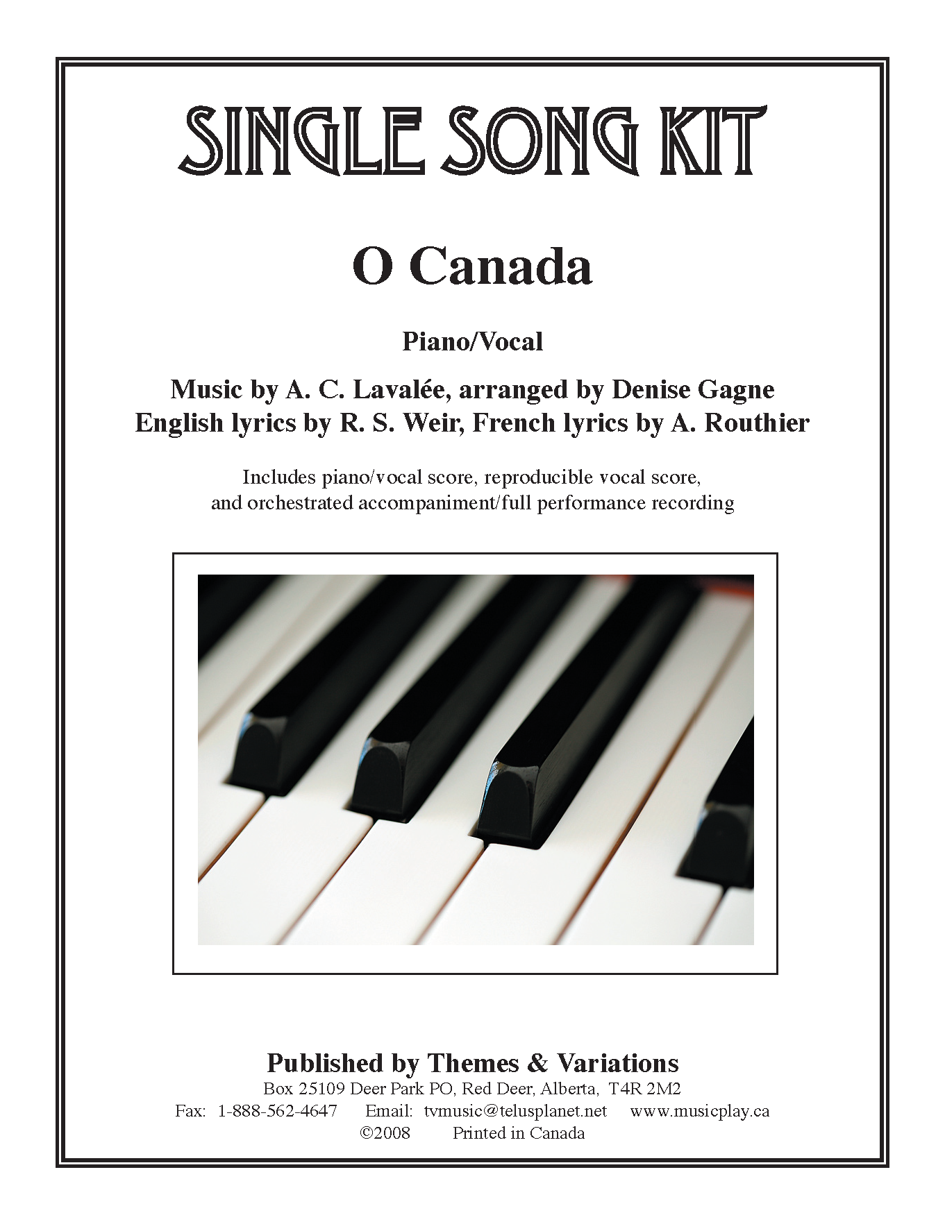 O Canada Single Song Kit Download