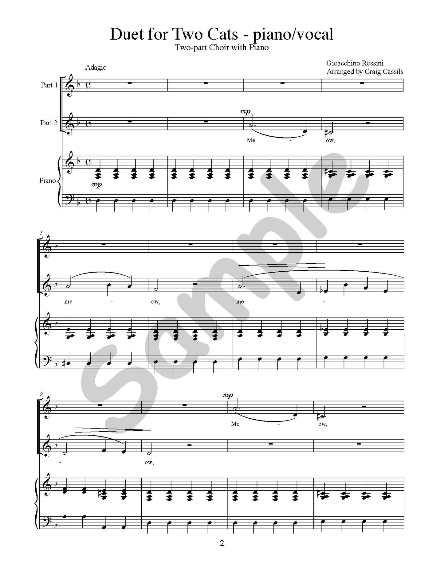 Duet for Two Cats Single Song Kit Download