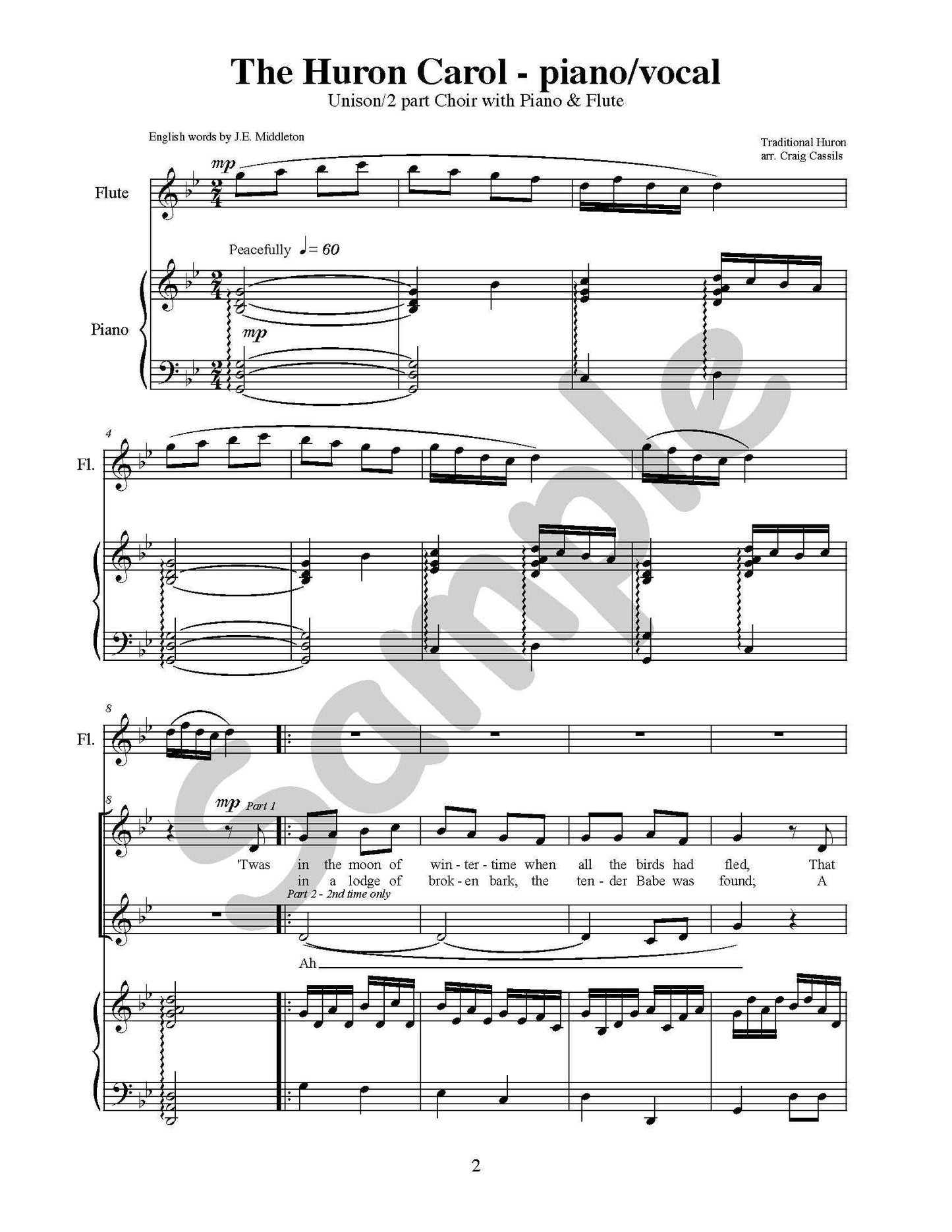 Huron Carol Single Song Kit Download