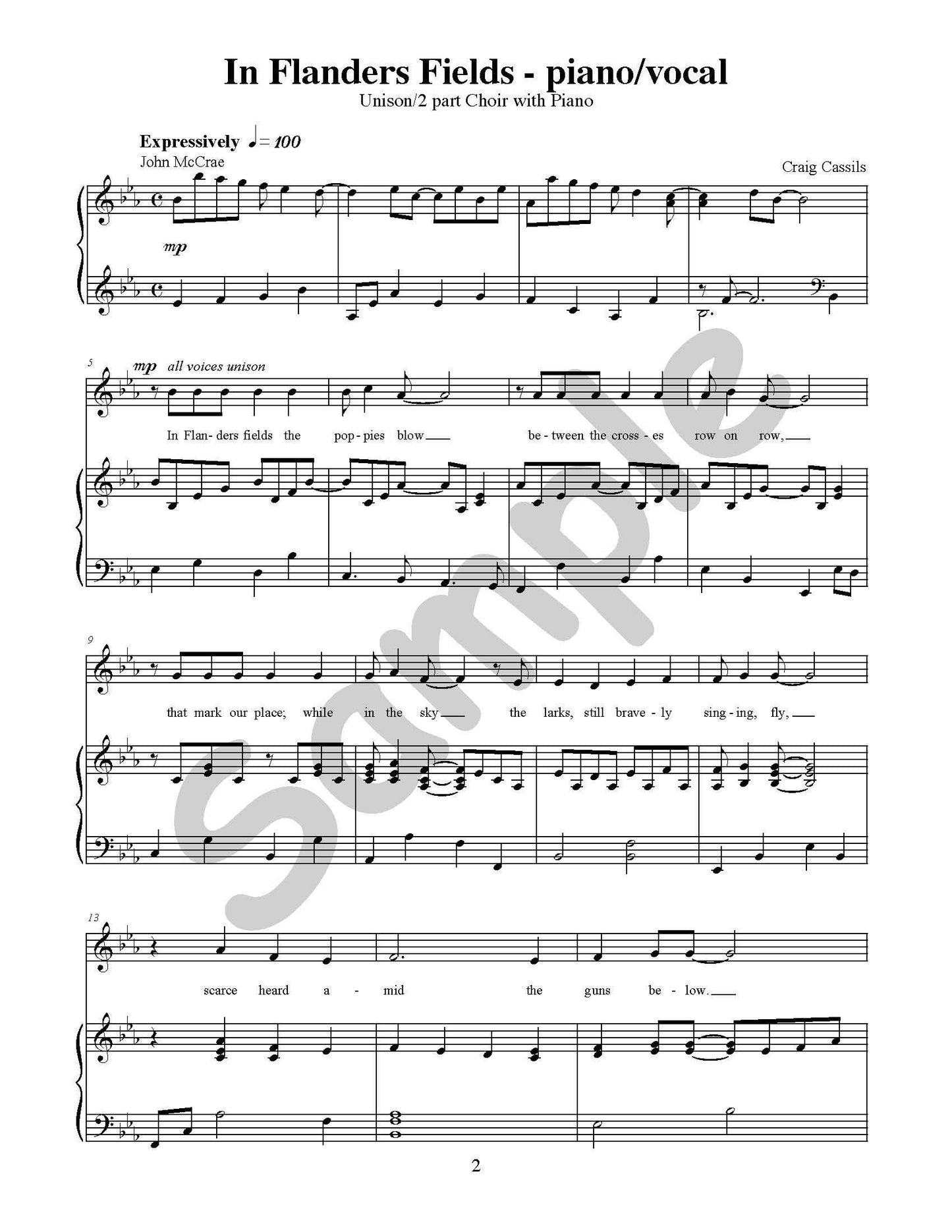 In Flanders Fields Single Song Kit Download