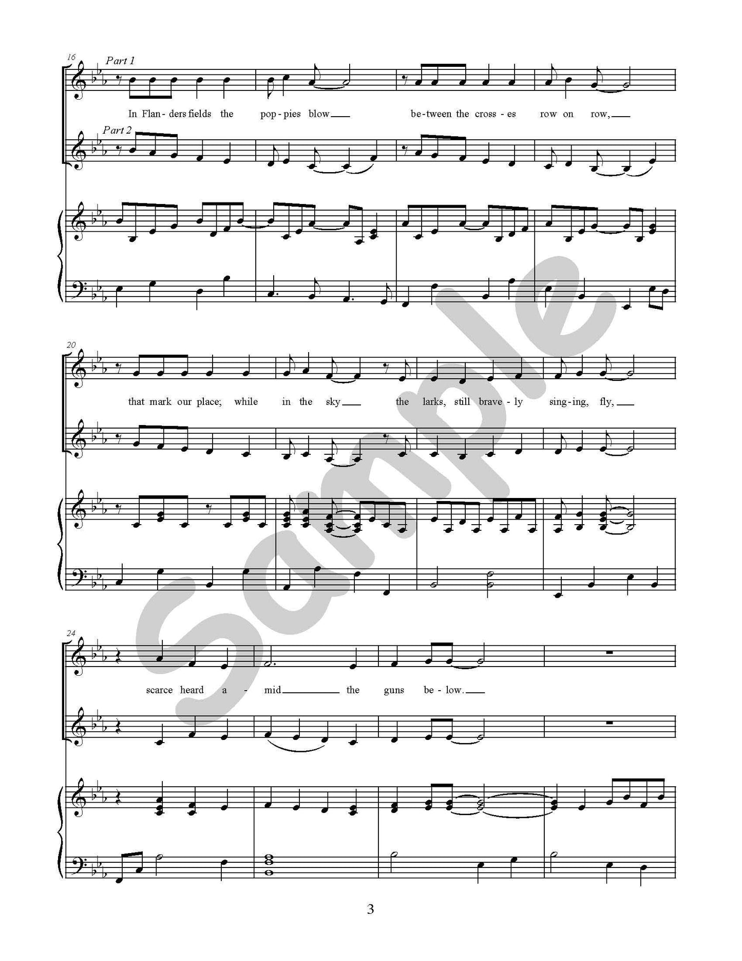 In Flanders Fields Single Song Kit Download