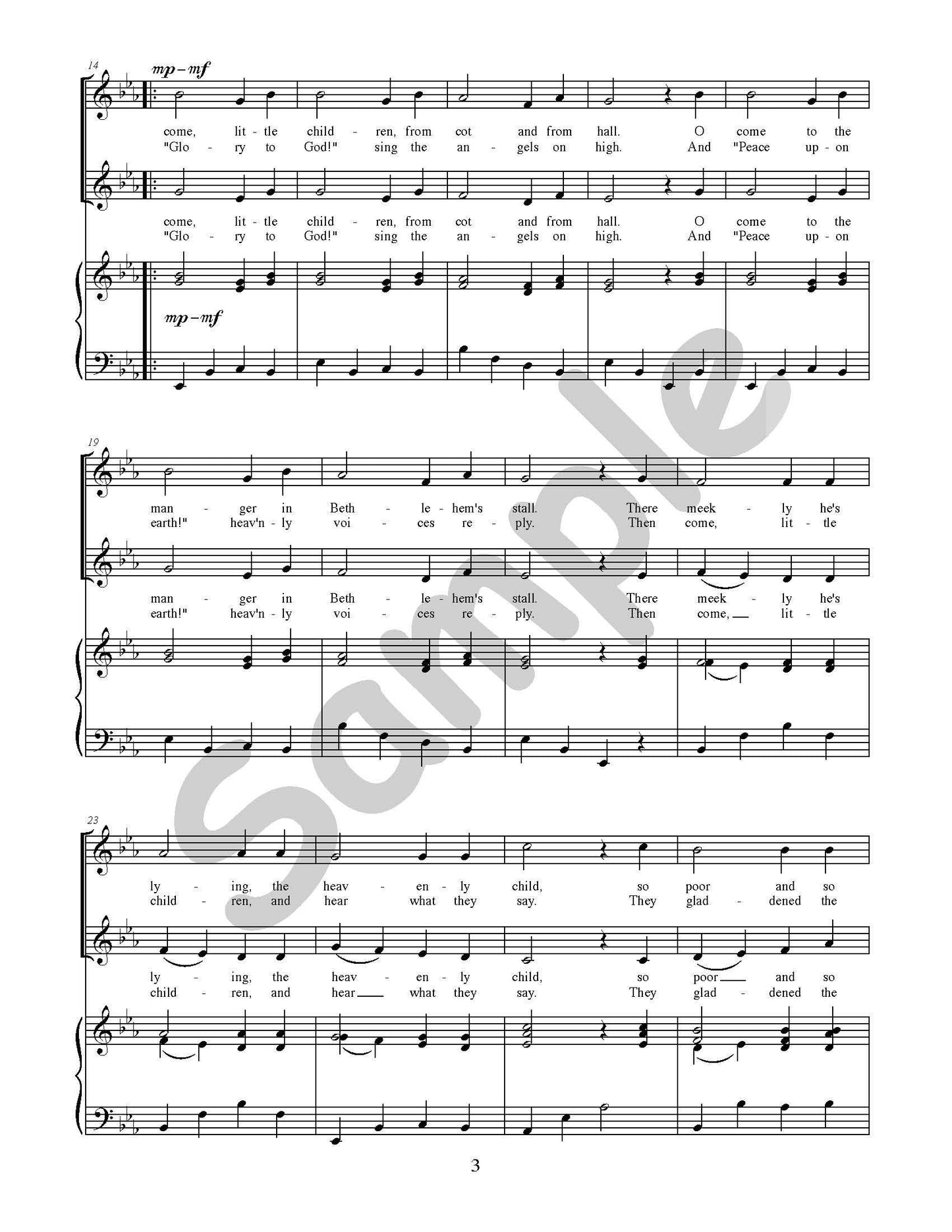 O Come, Little Children Medley Single Song Kit Download