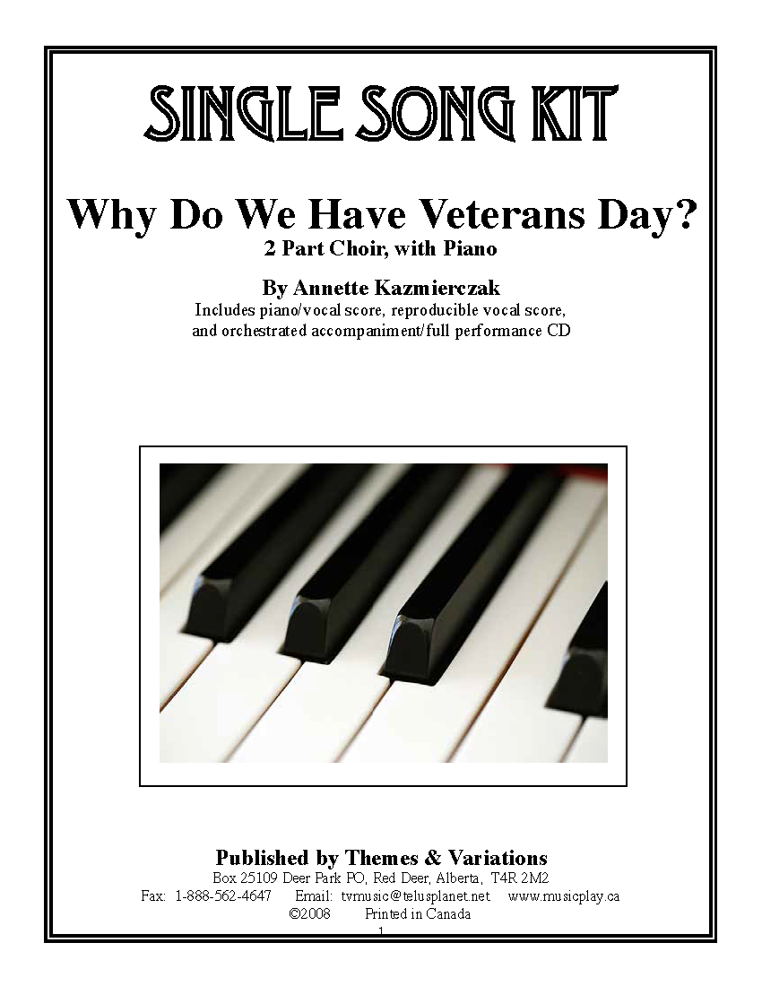 Why Do We Have Veteran's Day? Single Song Kit Download