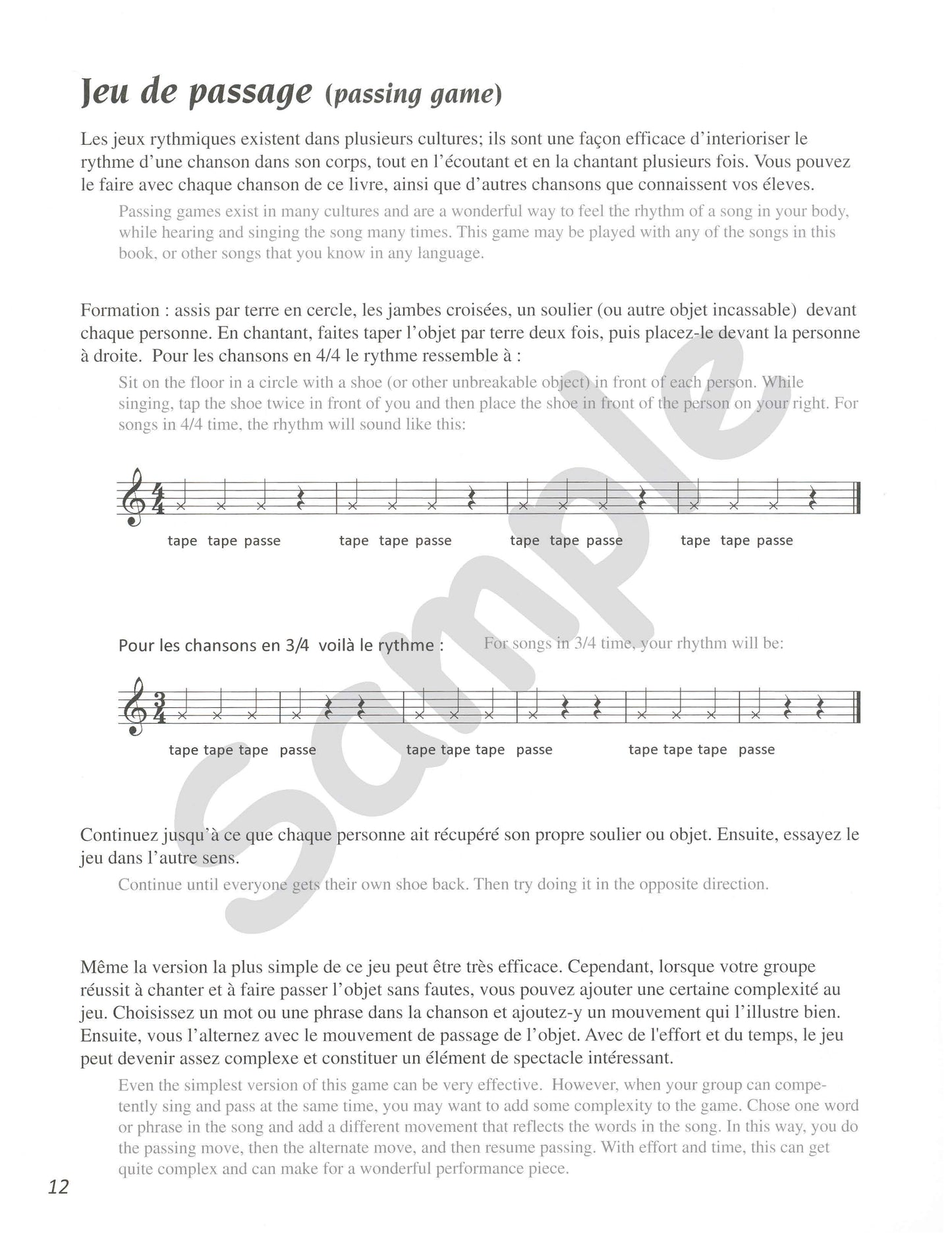 Sample page: A page explaining the passing game