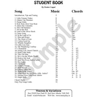 Sample page: The table of contents for Easy Ukulele Songs Student Book