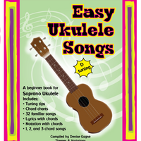 Book cover: A green background with a ukulele in the centre