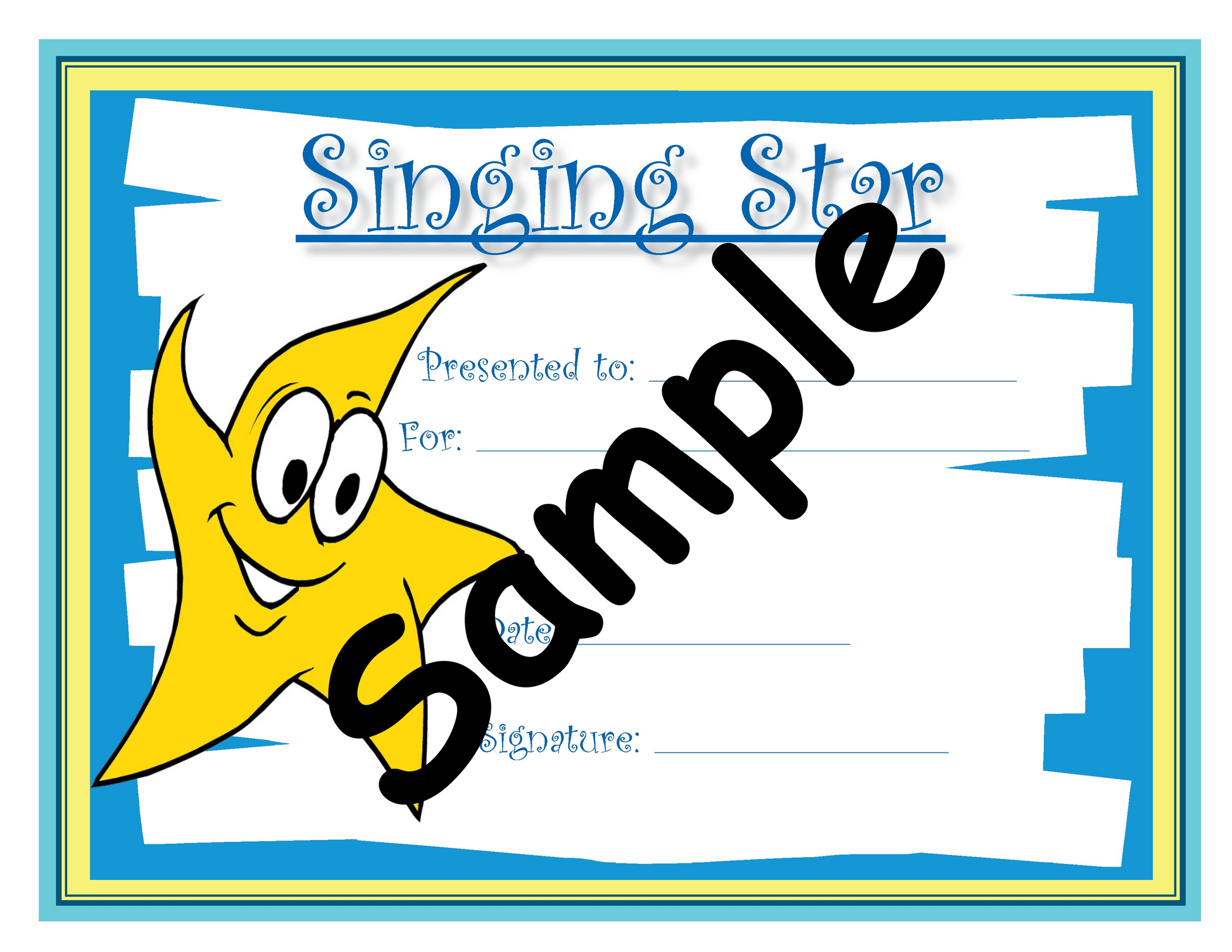 Singing Start Certificate Sample