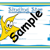Singing Start Certificate Sample