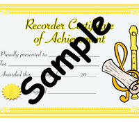 Recorder Level One Certificate of Achievement Award
