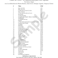 Sample page: The table of contents for J’apprends la flûte à bec 1