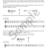 Sample page: The sheet music for the first two songs in J’apprends la flûte a bec 1